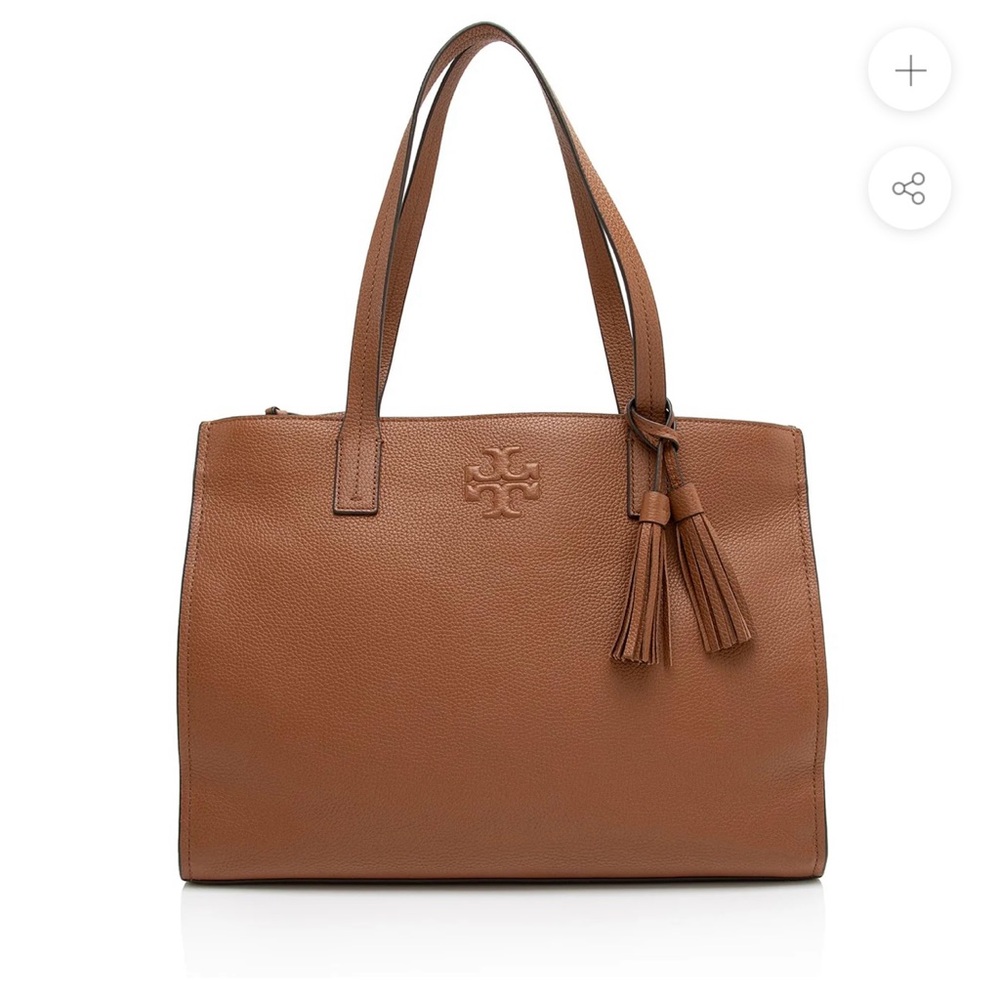 Tory Burch Brown Leather Tote with Tassels